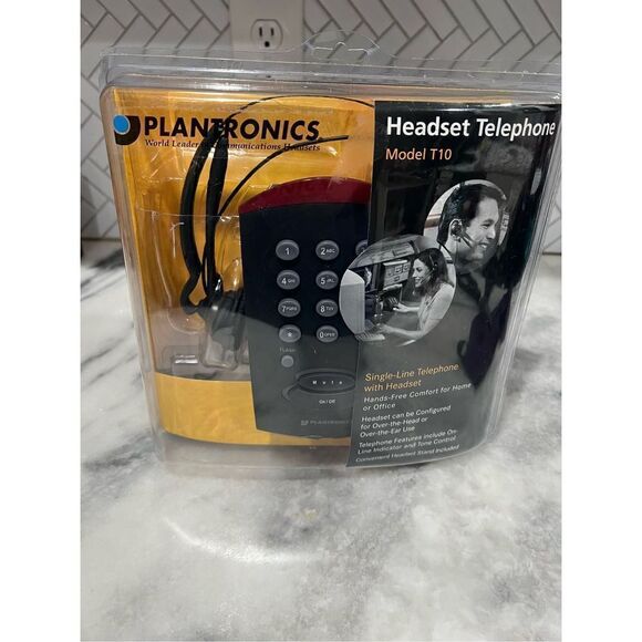 Plantronics T10 Black Headband Headset NEW With Package Wear Sealed PLN-T10 - Picture 1 of 4